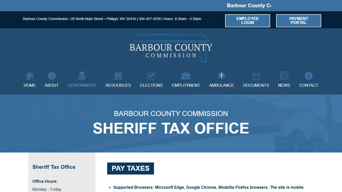 Sheriff Tax Office - Barbour County Commission