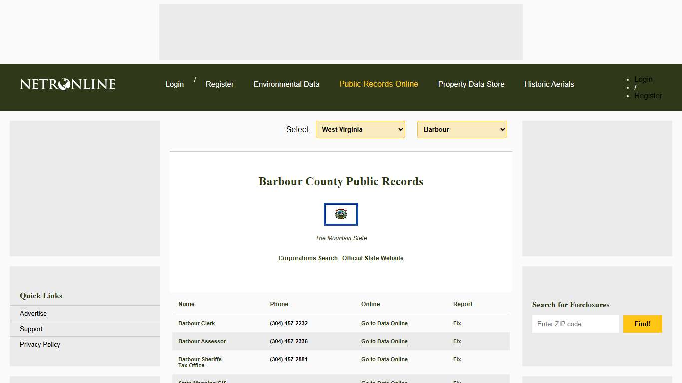 NETR Online • Barbour • Barbour Public Records, Search Barbour Records, Barbour Property Tax, West Virginia Property Search, West Virginia Assessor